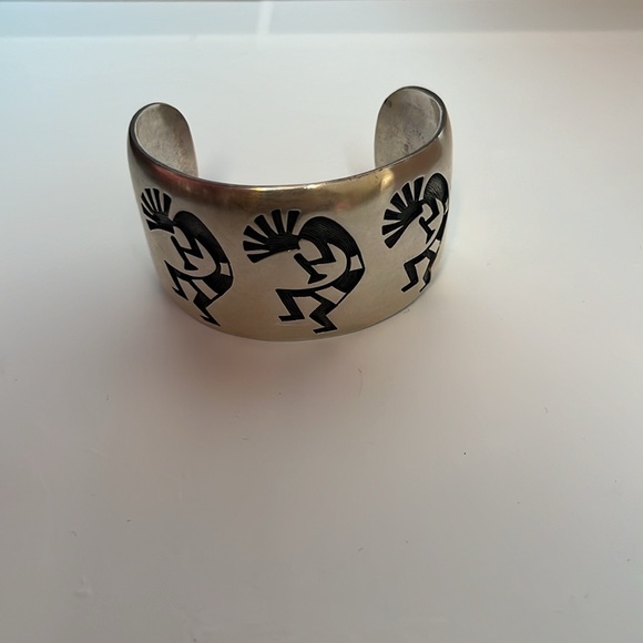 Sterling Silver Kokopelli Bracelet Hopi Native American Indian Jewelry Signed - Picture 2 of 11